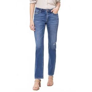 Flying Monkey Women's Straight Leg Jeans in Medium Blue